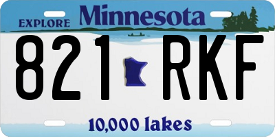 MN license plate 821RKF