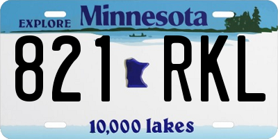 MN license plate 821RKL