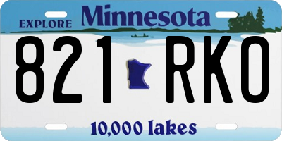 MN license plate 821RKO