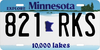 MN license plate 821RKS