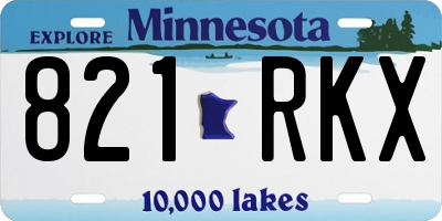 MN license plate 821RKX