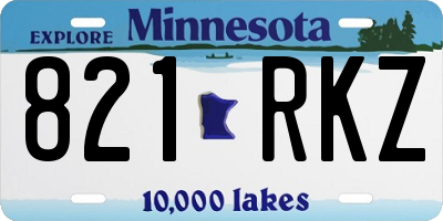 MN license plate 821RKZ