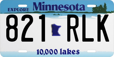 MN license plate 821RLK