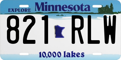 MN license plate 821RLW