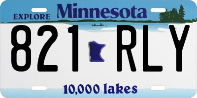MN license plate 821RLY