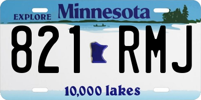 MN license plate 821RMJ