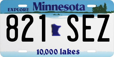 MN license plate 821SEZ