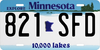 MN license plate 821SFD