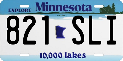 MN license plate 821SLI