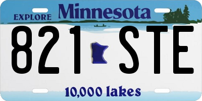 MN license plate 821STE