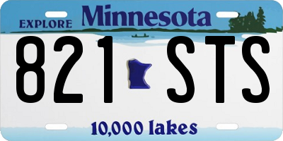 MN license plate 821STS