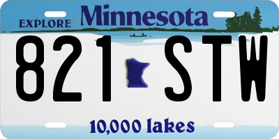 MN license plate 821STW