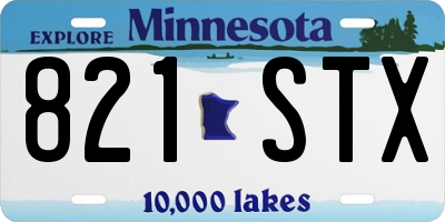 MN license plate 821STX