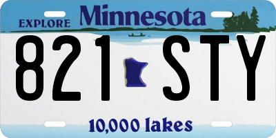 MN license plate 821STY