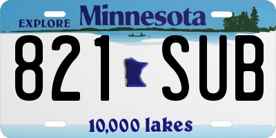 MN license plate 821SUB
