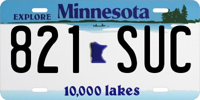 MN license plate 821SUC