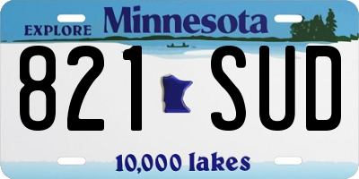 MN license plate 821SUD