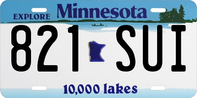 MN license plate 821SUI