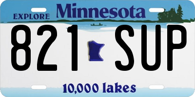 MN license plate 821SUP