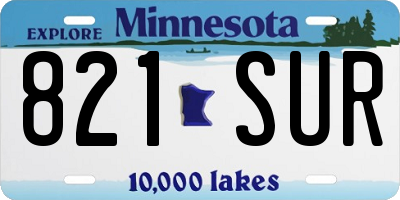 MN license plate 821SUR