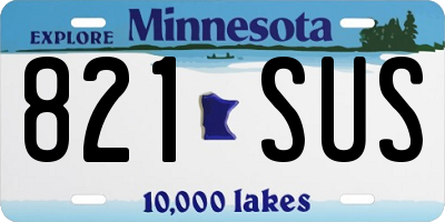 MN license plate 821SUS