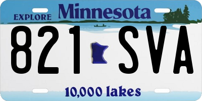 MN license plate 821SVA