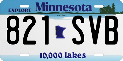 MN license plate 821SVB
