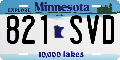 MN license plate 821SVD