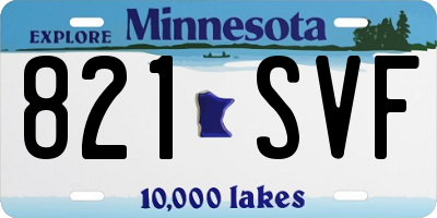 MN license plate 821SVF