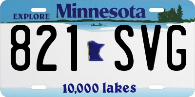 MN license plate 821SVG