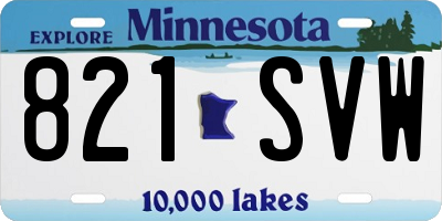 MN license plate 821SVW