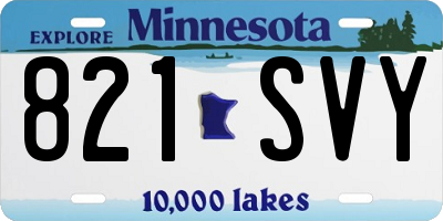 MN license plate 821SVY