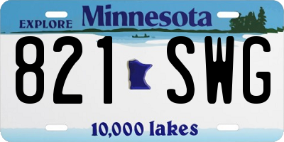 MN license plate 821SWG