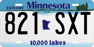 MN license plate 821SXT