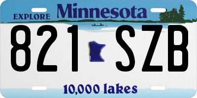 MN license plate 821SZB