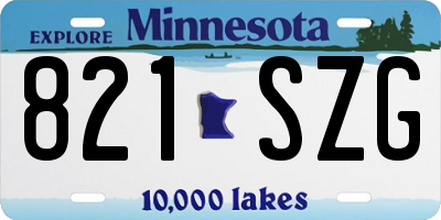 MN license plate 821SZG