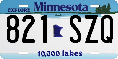 MN license plate 821SZQ