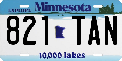 MN license plate 821TAN