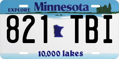 MN license plate 821TBI