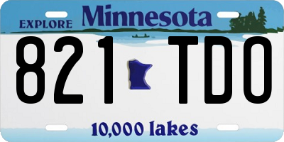 MN license plate 821TDO