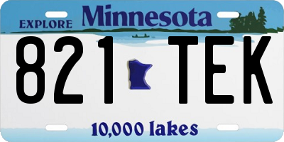 MN license plate 821TEK