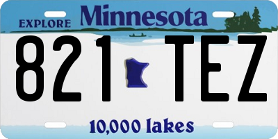 MN license plate 821TEZ