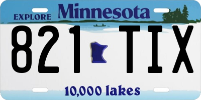 MN license plate 821TIX