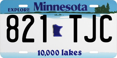 MN license plate 821TJC