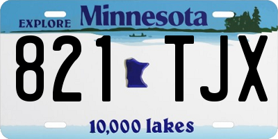 MN license plate 821TJX