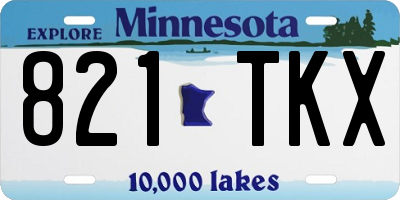 MN license plate 821TKX