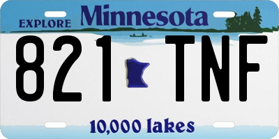 MN license plate 821TNF