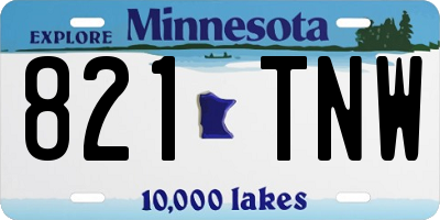 MN license plate 821TNW