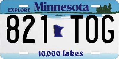 MN license plate 821TOG