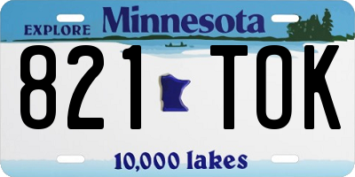 MN license plate 821TOK